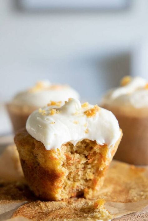 Make these easy sourdough carrot cake cupcakes today! These use sourdough discard to create moist,  flavorful carrot cupcakes. Sourdough Carrot Cake Cupcakes, Sourdough Discard Carrot Cake Muffins, Sourdough Carrot Cake Muffins, Sourdough Cupcakes, Sourdough Carrot Cake, Spicy Carrot Cake, Use Sourdough Discard, Fresh Fruit Desserts, Carrot Cake Muffins