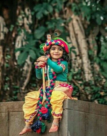 Krishna Outfits For Kids, Krishna Look For Kids, Krishna Getup For Kids, Krishna Costume For Kids, Krishna Outfit, Kids Lehanga Design, Krishna Costume, Prithviraj Chauhan, Jay Dwarkadhish