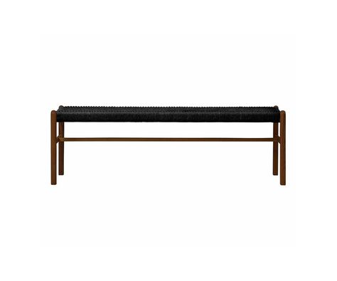 Black Dining Bench, Rope Bench, Woven Bench, Unique Living Room Furniture, Unique Living Room, Sitting Bench, Black Bench, Wood Dining Bench, House Concept