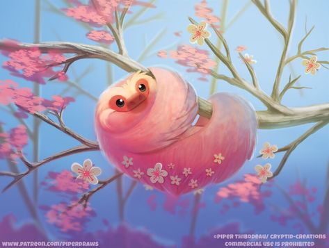 Cryptid Creations, Piper Thibodeau, Sloth Art, Drawing Now, Cute Food Drawings, Cute Fantasy Creatures, Cute Animal Drawings Kawaii, Daily Painting, Cute Cartoon Animals