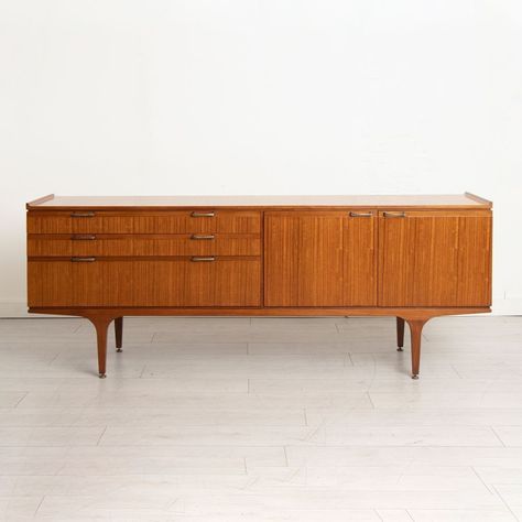 Listed on VNTG.com: Midcentury Sideboard with 3 Drawers | #vntg #vintage Midcentury Sideboard, 1960 House, Mid Century Modern Apartment, Old Cinema, Mid Century Sideboard, Sideboard Storage, Mid Century Modern Furniture, West London, Mid Century Furniture