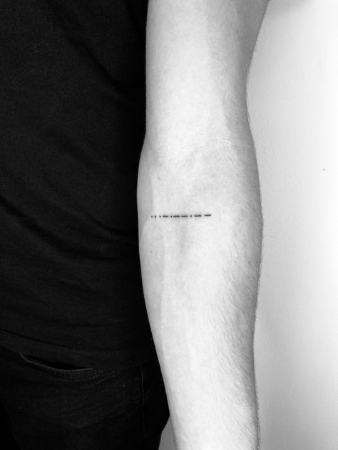 Under Arm Tattoo Inner For Men, Interstellar Tatoos, Interstellar Stay Morse, Stay Morse Code Tattoo, Interstellar Tattoo Minimalist, Interstellar Tattoo Ideas, Stay Morse Code, Text Tattoo Arm, Stay Tattoo