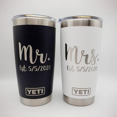 Engraved Yeti Tumbler, Matching Tumblers, Bride Tumbler, White Tumbler, Yeti Rambler Tumblers, Engraved Yeti, Wedding Tumblers, Powder Coated Tumblers, Dream Honeymoon