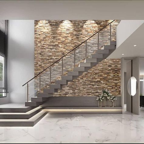 Modern Stairway, Tiles Wall Design, Staircase Interior Design, Glass Railings, Staircase Design Modern, Stairs Design Interior, Stair Railing Design, Wall Tiles Design, Stairway Design