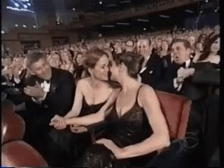 Cherry Jones Sarah Paulson GIF - CherryJones SarahPaulson Kiss - Discover & Share GIFs Cherry Jones, Woman Loving Woman, Sarah Paulson, Girls Together, Cate Blanchett, Tony Awards, Girls In Love, Supergirl, Other People