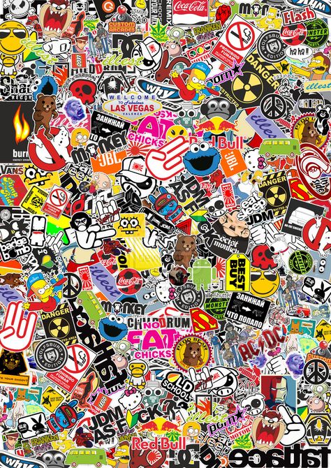 Geometry Dash Wallpaper, Sticker Bomb Wallpaper, Iphone Wallpaper Rock, Good Phone Backgrounds, Sticker Wallpaper, Wall Stickers Wallpaper, Hypebeast Wallpaper, Jdm Wallpaper, Iphone Wallpaper Hd Nature