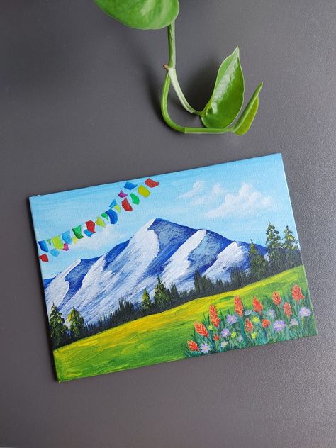 Kashmir Day Posters Art, Kashmir Drawing, Mountain Drawing, Art And Craft Videos, Book Art Diy, Easy Paintings, Craft Videos, Art Diy, Easy Drawings