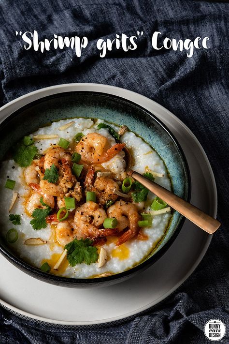 Shrimp Congee Recipe, Shrimp Congee, Asian Shrimp, Savory Rice, Shrimp Grits, Rice Porridge, Shrimp N Grits, Long Grain Rice, Delicious Dishes