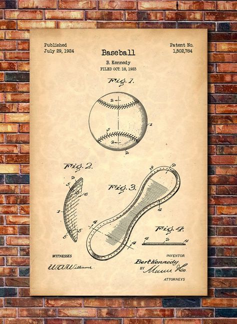 Baseball Patent Print Art 1924 by CatkumaPatentPress on Etsy Baseball Stitching, Baseball Wall Art, Baseball Wall, Patent Art Prints, Baseball Decor, Baseball Stitch, Baseball Art, Baseball Print, Patent Drawing