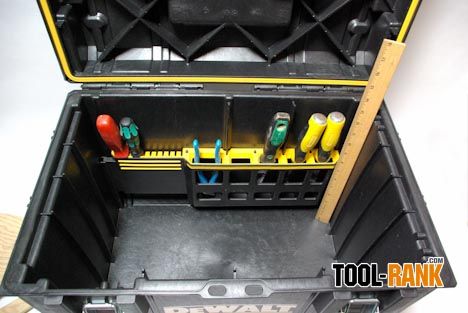 DeWalt ToughSystem Modular Toolbox and L-Cart Review Dewalt Tough System 2.0 Mods, Dewalt Tough System 2.0, Dewalt Tough System Storage Ideas, Tool Box Organization Ideas, Truck Organizer, Dewalt Tool Box, Toolbox Organization, Dewalt Tough System, Van Organization