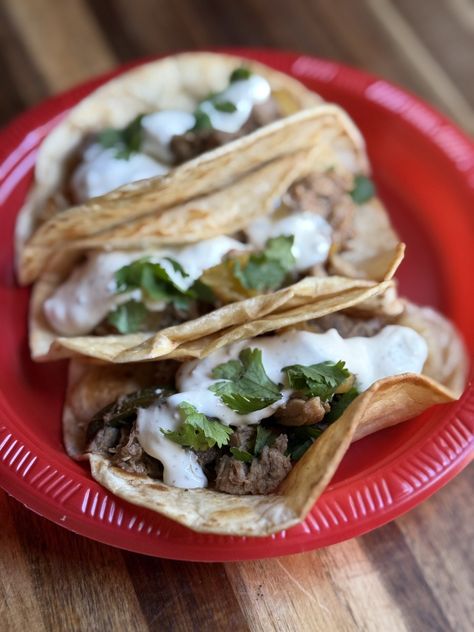 Crock Pot Pork Tacos, Crockpot Pork Tacos, Veggie Tacos Recipes, Pork Tacos Crockpot, Corn Tortilla Recipes, White Cheese Dip, Crockpot Meat, Chipotle Powder, Crock Pot Pork