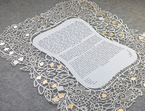 Our Top Ten Must-Have Ketubah Designs for 2018/2019 - Smashing the Glass | Jewish Wedding Blog Ketubah Design, Jewish Weddings, Cape Wedding, Illuminated Manuscripts, Jewish Gifts, Champagne Wedding, Jewish Wedding, Put A Ring On It, Lace Embroidery