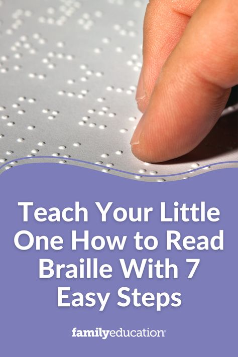 These steps make teaching toddlers how to read braille a fun, exciting experience for parent and child. How To Read Braille, Pre Braille Activities, Activities For Blind Children, Braille Activities For Kids, Learn Braille, Reading Braille, Braille Activities, Braille Reader, Early Intervention Activities