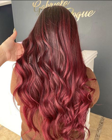 Balayage rojo cobrizo Balayage, Make Up, Long Hair Styles, Hair Styles, Hair, Red, Beauty, Color