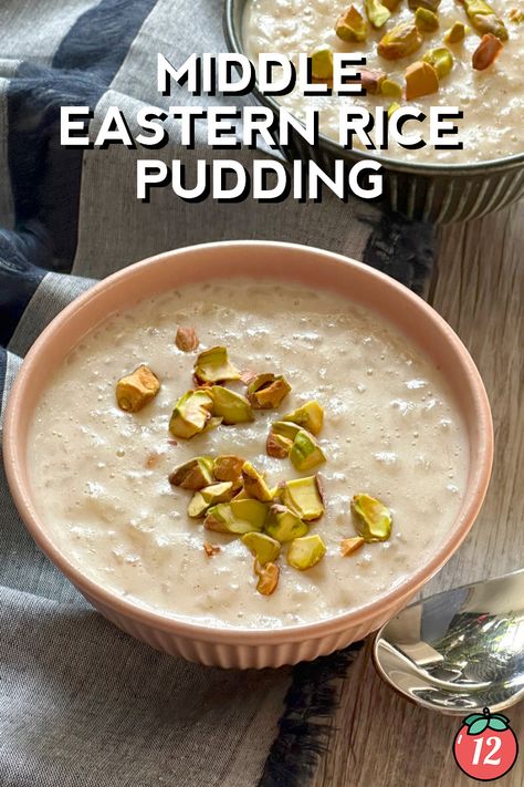 Middle Eastern Rice Pudding | 12 Tomatoes Middle Eastern Rice Pudding, Egyptian Rice Pudding, Middle Eastern Rice, Desserts Pudding, Pudding Custard, Kitchen Knowledge, Cooking Desserts, Gf Sweets, 12 Tomatoes Recipes