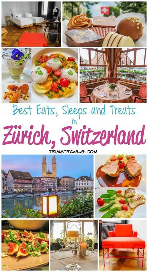 Wondering where to stay and eat in Zürich? Want to try the best Swiss chocolate? I have it all lined up right here in Best Eats, Sleeps and Treats! Zurich Restaurants, Traveling Switzerland, Zurich Travel, Swiss Food, Euro Travel, Switzerland Trip, I Have It All, Switzerland Itinerary, Swiss Travel Pass