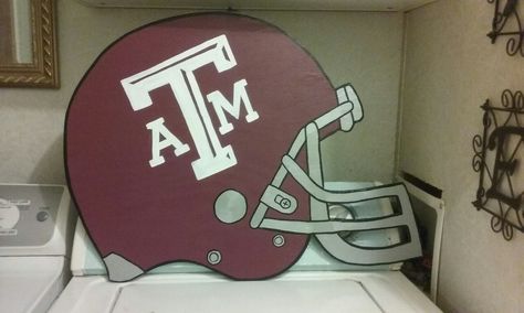 Texas A&M helmet wooden door hanger Football Helmet Door Hanger, Sell Ideas, Wooden Door Hanger, Accessory Ideas, Wooden Cutouts, Wooden Door Hangers, Football Helmet, Door Knockers, Wood Cutouts