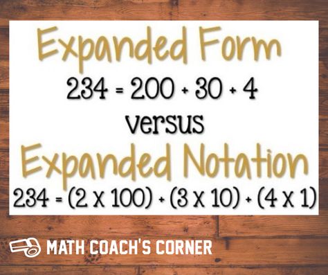 Expanded form and notation Expanded Form Anchor Chart, Word Form Anchor Chart, Grade 6 Math Worksheets, Expanded Notation, Educational Tips, Powers Of 10, Grade 6 Math, Math Coach, Expanded Form