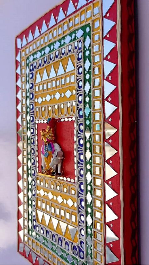 🙏LORD KRISHNA 🙏 in 2022 | Mural art design, Clay wall art, Mural art Canvas Art Clay, Mirror Mandala, Painted Mirror Art, Wall Art Mural, Mural Art Design, Painted Mirror, Mirror Crafts, Clay Wall Art, Diy Wall Art Decor