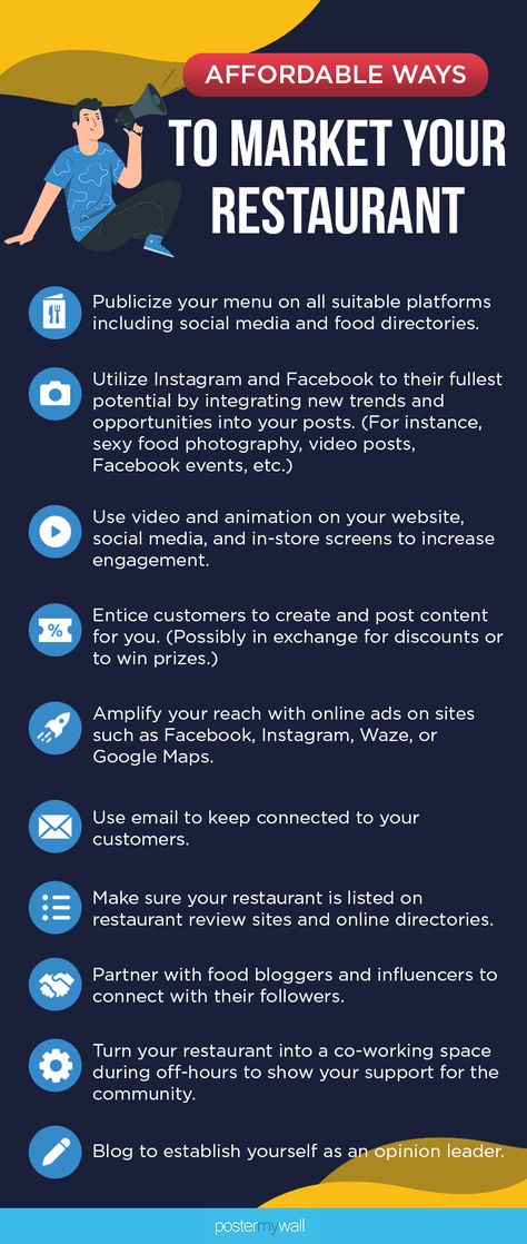 Competition between restaurants is fierce, and you need to pull all the stops to make it to the top. Read this guide to find out the most affordable, yet effective restaurant marketing strategies. To Go Restaurant Ideas, Start Up Restaurant Ideas, Restaurant Sales Ideas, Marketing Strategy For Food Business, Restaurant Marketing Strategy, Open Restaurant Design Ideas, Running A Restaurant Business Tips, Cheap Restaurant Design Ideas, Running A Restaurant