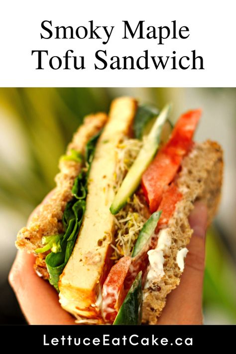 Alfalfa Sprouts Recipes, Maple Tofu, Tofu Sandwich, Alfalfa Sprouts, Vegan Fish, Tomato Cucumber, Vegan Mayonnaise, Sandwich Spread, Sprout Recipes