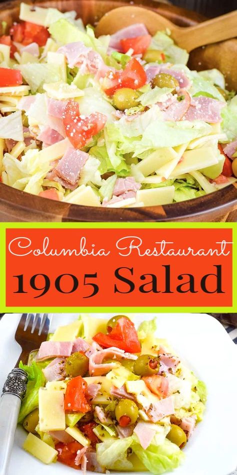 Garlic Vinaigrette Dressing, 1905 Salad Recipe, 1905 Salad, Restaurant Salad, Garlic Vinaigrette, Columbia Restaurant, Super Salads, Cheese Tomato, Romano Cheese