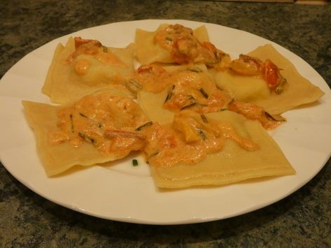 Lobster Ravioli Recipe, Sherry Cream Sauce, Lobster Ravioli, 3 Year Anniversary, Ravioli Recipe, Cream Sauce, Wedding Menu, Ravioli, My Wife