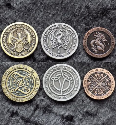 Fire coins set Fantasy Coin Art, Fantasy Currency, Coin Aesthetic, Fantasy Money, Fantasy Coins, Magic Coins, Persona Anime, Buy Gold And Silver, Custom Coins