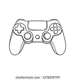 Kpop Line Art Drawing, Video Game Drawings, Sketch Background, Guitar Drawing, Sketch Notes, Video Game Controller, Sketches Easy, Game Controller, Line Art Drawings