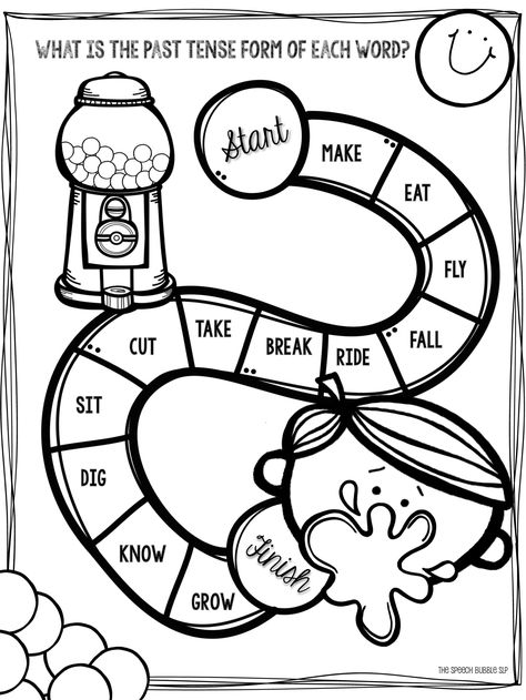 No Prep Irregular Past Tense Verb FREEBIE — The Speech Bubble Past Tense Verbs, Verbs Activities, Irregular Past Tense Verbs, Irregular Past Tense, Simple Past Tense, Slp Activities, Verb Worksheets, Speech Therapy Materials, Grammar Activities