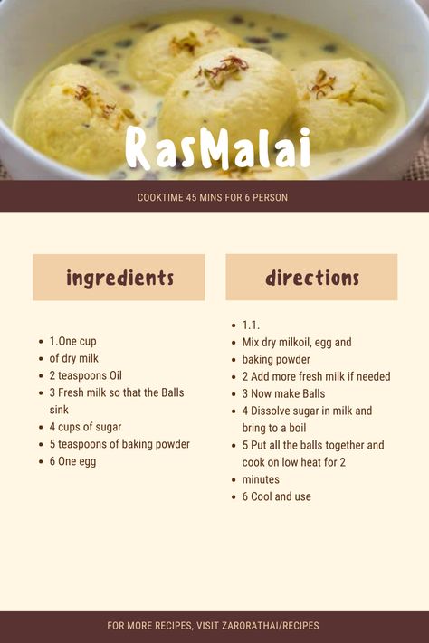 Ras Malai cooking time 45 min for 6 person Calories 187 Tea Scones Recipe, Ras Malai Recipe, Malai Recipe, Ras Malai, Easy Indian Dessert Recipes, Diwali Snacks, Cooking Recipes In Urdu, Burfi Recipe, Cold Coffee Recipes