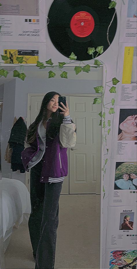 purple varsity jacket Purple Varsity Jacket Outfit, Varsity Jacket Aesthetic, Purple Varsity Jacket, Varsity Jacket Outfit, Varsity Jacket Women, Dressing Ideas, Jacket Outfit, Fitness Inspo, Jacket Outfits