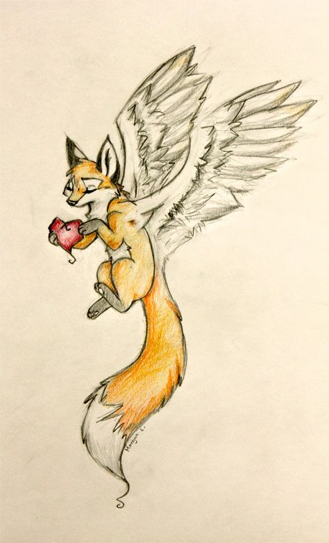 Fox With Wings, Steampunk Heart, Arte Doodle, Fox Drawing, Fox Illustration, Fox Tattoo, Wolf Drawing, Pet Fox, Fox Art