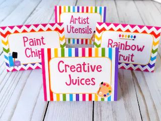 sweetheartpartyshop - Etsy Painting Party Kids, Art Party Food, Art Party Foods, Art Party Decor, Kids Art Party, Birthday Party Summer, Art Themed Party, Painting Birthday Party, Painting Food