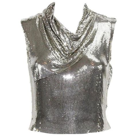 Preowned Gianni Versace Couture 90s Metallic Mesh Silver Top It.38 (€2.505) ❤ liked on Polyvore featuring tops, silver, versace, zipper top, silver top, drape top and zip top Metallic Mesh Top, Gianni Versace 90s, Versace 90s, Versace Top, Metallic Mesh, Drape Top, Versace Couture, Versace Brand, Black Sheer Top