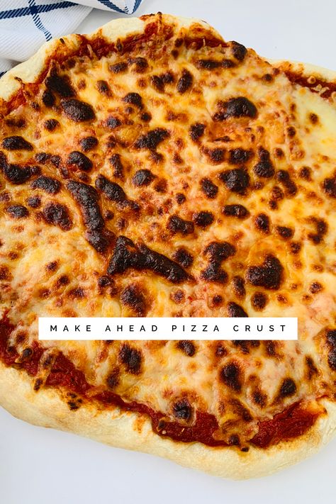 Make Ahead Pizza, Pizza Night At Home, Easy Pizza Crust, Thick Crust Pizza, Pizza Crust Dough, Great Pizza, Baking Stone, Frozen Pizza, Easy Pizza