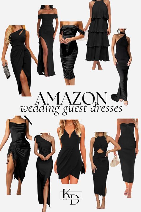 Black wedding guest dress options from Amazon! Most are under $50!!!😍🖤  Follow my shop @kendall.dollins on the @shop.LTK app to shop this post and get my exclusive app-only content!  #liketkit #LTKWedding #LTKFindsUnder100 #LTKFindsUnder50 @shop.ltk https://liketk.it/4JBx5 Black Wedding Guest Dress, Black Wedding Guest, Black Wedding Guest Dresses, Amazon Wedding, Old Money Style, Wedding Guest Dresses, Guest Dress, Black Wedding, Spring Summer Outfits