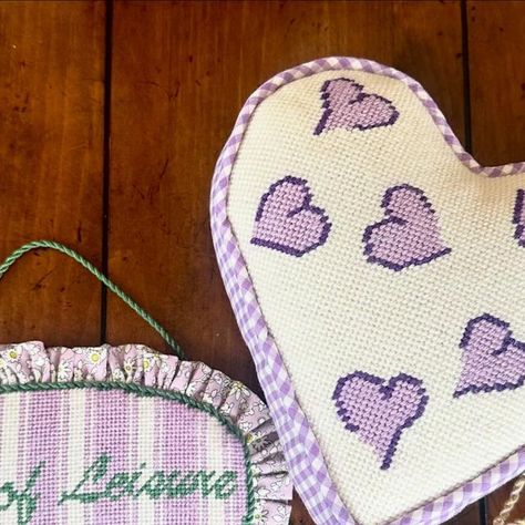 Laura A on Instagram: "Clearly I’m in my purple era 💜✨ beyond obsessed with these finishes—the @melissasmrekar for @lycettedesigns sleep mask will be a door hanger for my needlepoint room, the pillow has already joined my girly pillow collection, and that vintage angel ornament is one of my all-time favorite ornaments I’ve stitched. 
Finishing by @finishingtouchbymagdalena2.0 
•
•
•
•
•
•
•
•
•
#naptimestitcher #ndlpt #ndlptnation #needlepoint #needlepointnation #needlepointersofinstagram #needlepointfinishing #needlepointornament #needlepointpillow" Needlepoint Ornaments, Vintage Angel, Needlepoint Pillows, Pillow Collection, Angel Ornaments, Nap Time, Sleep Mask, Door Hanger, Needlepoint