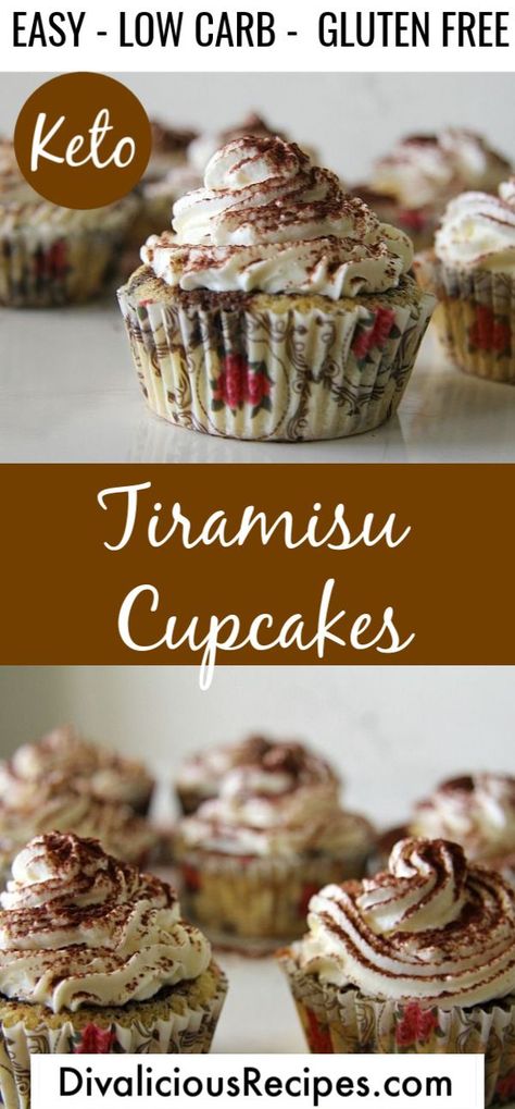 Gluten Free Mini Cupcakes, Keto Cupcake Recipes, Special Cupcakes, Keto Tiramisu, Keto Videos, Low Carb Cupcakes, Tiramisu Cupcakes, Keto Cupcakes, Healthy Cupcakes