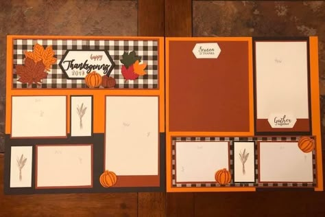 Thanksgiving Scrapbook Layouts, Fall Layout, Thanksgiving Scrapbook, Pregnancy Scrapbook, Autumn Scrapbook, Scrapbook Calendar, Scrapbook Planning, Fall Scrapbook Layouts, Graduation Scrapbook