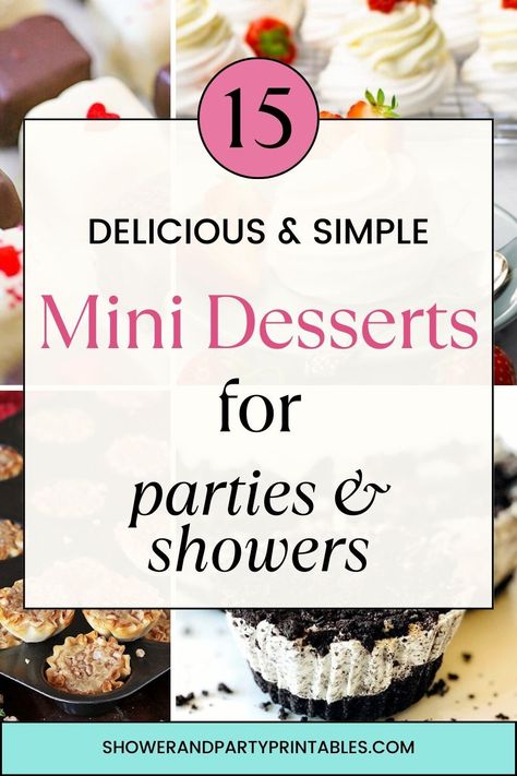 Bitesize Desserts Easy, Dessert For Group Parties, Easy Dessert Table Treats, Dessert Platters Display, Desserts For Engagement Party, Individual Dessert Ideas, Individual Desserts For Parties, Black And White Desserts, Elevated Desserts