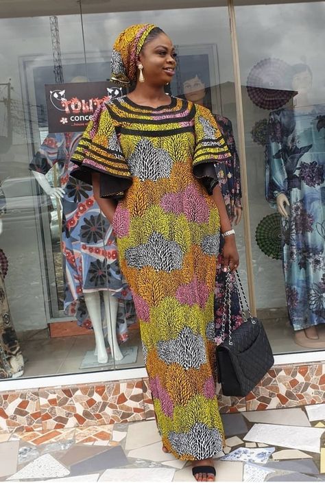 Ankra Fashions For Ladies, Ankara Kaftan Styles For Women, Arewa Ankara Gown Styles, Ankara Kaftan Styles, Woman Gown, Ankara Kaftan, Long Gown Styles, Kaftan Styles, Ankara Long Gown