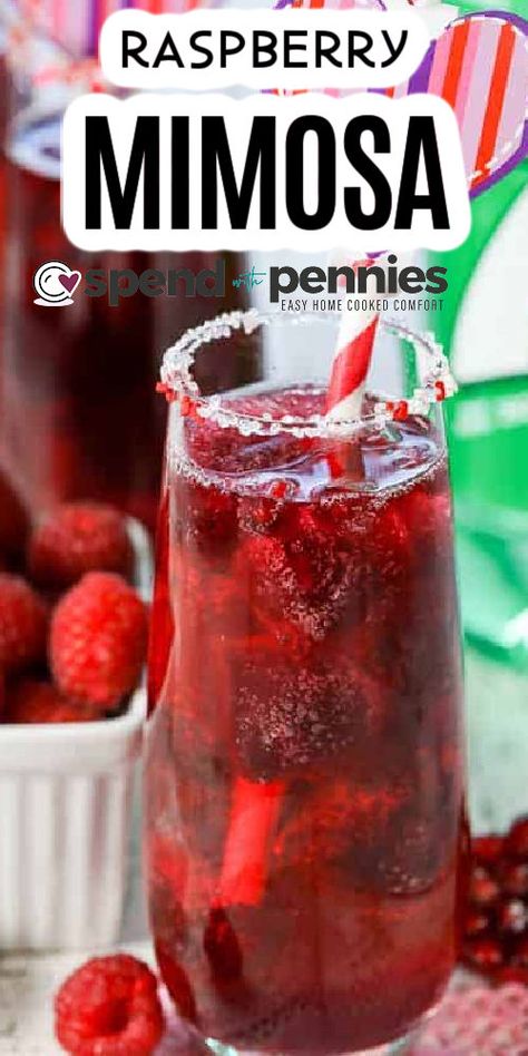 Ww Smoothies, Mimosa Mocktail, Alcoholic Fruit, Raspberry Mimosa, Xmas Cocktails, Raspberry Drink, Cranberry Drinks, Raspberry Cocktail, Juice Ice Cubes