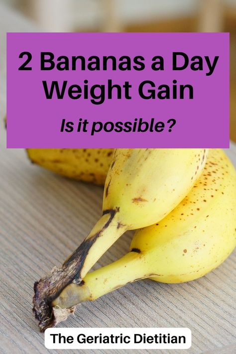 2 Bananas a Day Weight Gain. The background image is of two bananas laying on a wooden table. Gain Weight, Calorie Intake, Weight Gain, Bananas, The Truth, Vitamin C, How Many, Vitamins, Canning