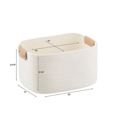 Cotton Rope Bin with Snap Handle | The Container Store Decorative Storage Boxes, The Container Store, Custom Closet, Entry Hall, Organization Solutions, Container Store, Cotton Rope, Decorative Storage, Online Design