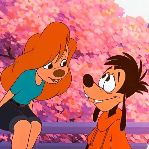 Disney Couples Paintings, 90s Cartoon Couples, Max Y Roxanne, Cartoon Character Couples, Cartoon Duos, Nostalgic Cartoon, Max And Roxanne, Max Goof, Disney Romance