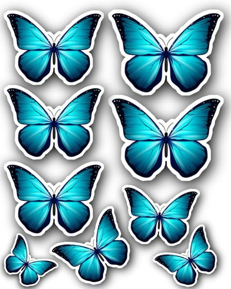 Butterfly Toppers Printable, Butterfly Cake Topper Printable, Butterfly Topper, Seni Resin, Diy Cake Topper Birthday, Stickers Butterfly, Photo Cake Topper, Butterfly Cake Topper, Butterfly Decoration