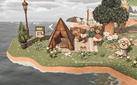 shannen 🌿 on Twitter: "a smol campsite on the peninsula 🌱… " Cottagecore Animal Crossing, Motif Acnl, Acnh Cottagecore, Animal Crossing 3ds, Ac New Leaf, Animal Crossing Guide, Happy Home Designer, Animal Crossing Wild World, Theme Nature