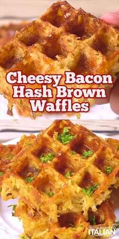 Hash Brown Waffles, Hashbrown Waffles, Waffle Iron Recipes, Waffle Maker Recipes, Camping Breakfast, Cheese Breakfast, Low Carb Snack, Cheesy Bacon, Tasty Videos