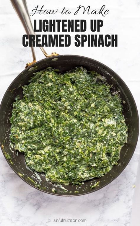 Fresh Spinach Recipes Easy, Healthy Creamed Spinach Recipe, Spinach Recipes Side, Creamed Spinach Recipe Healthy, Frozen Spinach Recipes, Healthy Creamed Spinach, Creamed Spinach Recipe Easy, Fresh Spinach Recipes, Easy Spinach Recipes